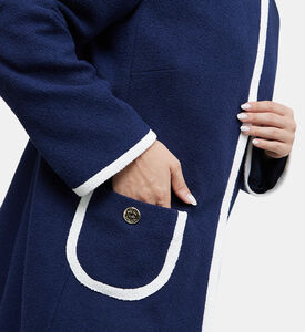 جاكيت قطن تيري طويل بلون مغاير