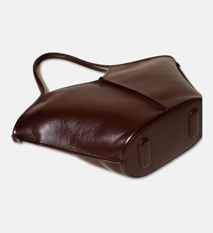 Hereu Calella Distressed Calf Leather Tote Bag, Dark-brown, Packshot View