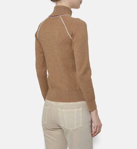 Isabel Marant Lanya Intarsia Logo Zip-front Cardigan, Model View