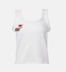 بلوزة بدون أكمام برقع بألوان متعددة