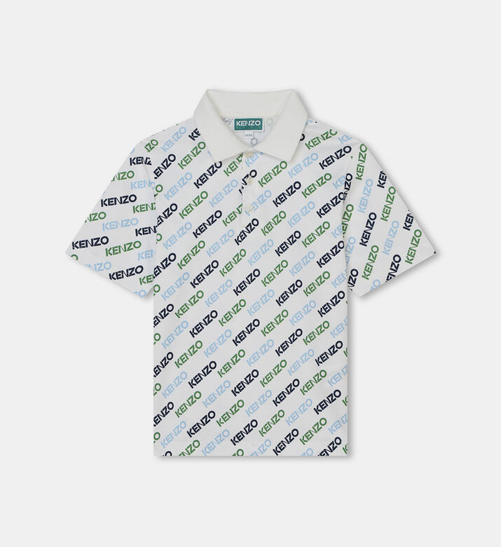 All-over Logo Printed Jersey Polo