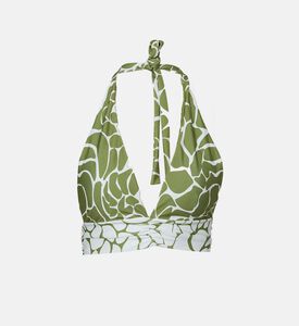 قطعة بيكيني علوية مثلثة بياقة ملتفة حول العنق