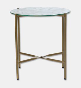 Home Deco and More Knock-down Stand Round-top Table, Clear, 39-cm, Packshot View