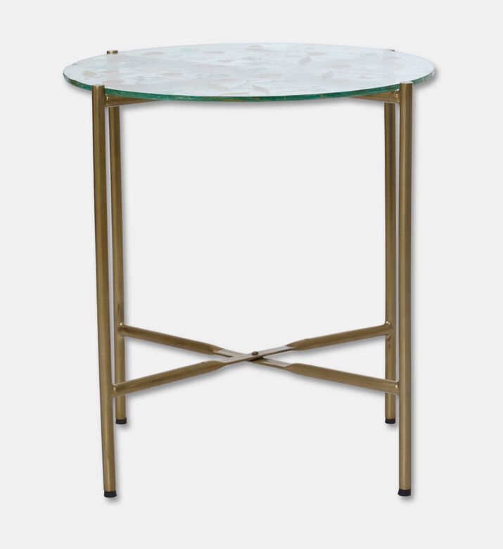 Home Deco and More Knock-down Stand Round-top Table, Clear, 39-cm, Packshot View