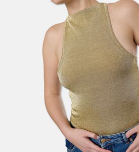 Cult Gaia Cassius High-neck Knit Bodysuit, Model View