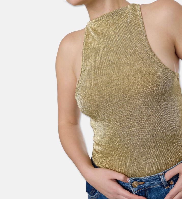 Cult Gaia Cassius High-neck Knit Bodysuit, Model View