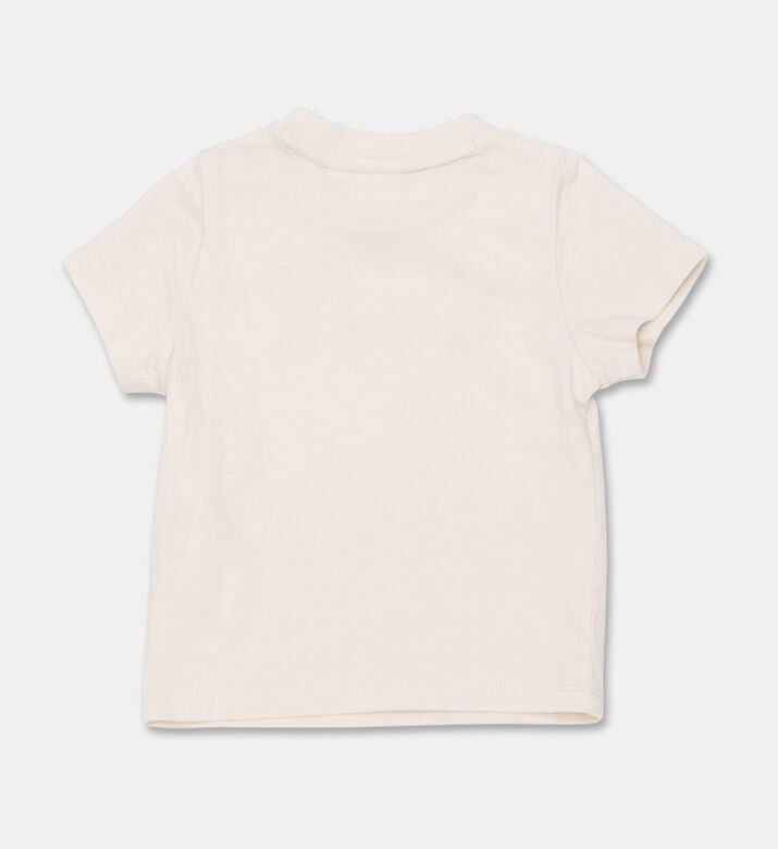 Boss Matte Contrasting Logo-print T-shirt, Beige, 6m, Packshot View