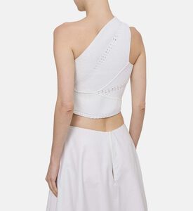 بلوزة محبوكة غير متماثلة بدون أكمام