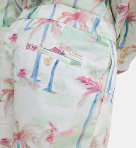 Twill Printed Pleated Bermuda Shorts Twill Printed Pleated Bermuda Shorts