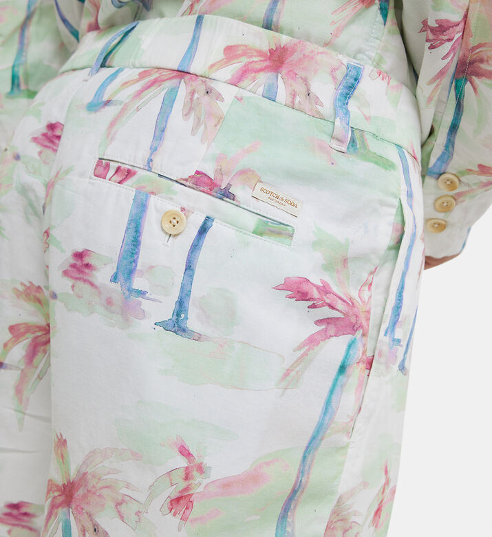 Twill Printed Pleated Bermuda Shorts Twill Printed Pleated Bermuda Shorts