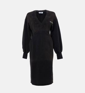 Embroidered V-neck Long-sleeve Midi Dress Embroidered V-neck Long-sleeve Midi Dress