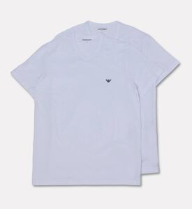 Emporio Armani Logo-detail 2-pack V-neck Short-sleeve T-shirts, White, Xxl, Packshot View