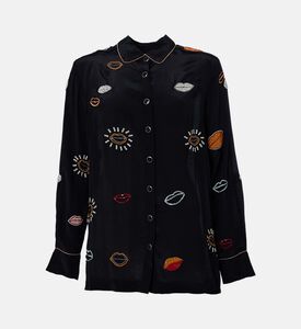 Farm Rio Beaded Kisses Button Closure Shirt, Packshot View