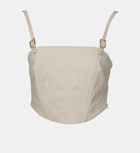 بلوزة لورين قصيرة بياقة مربعة