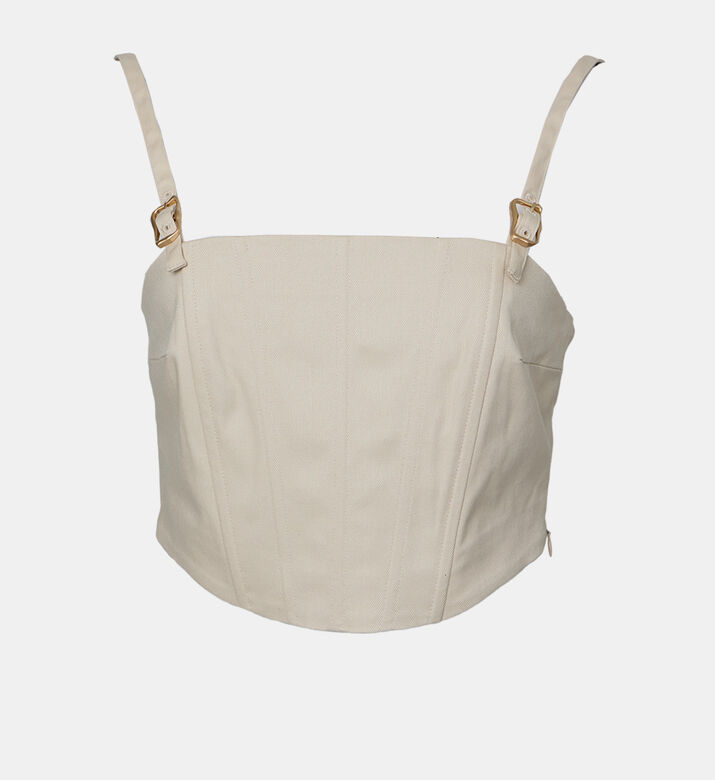 بلوزة لورين قصيرة بياقة مربعة