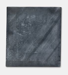 Home Deco and More Quadro Polished Marble Tissue Box, Grey, Packshot View