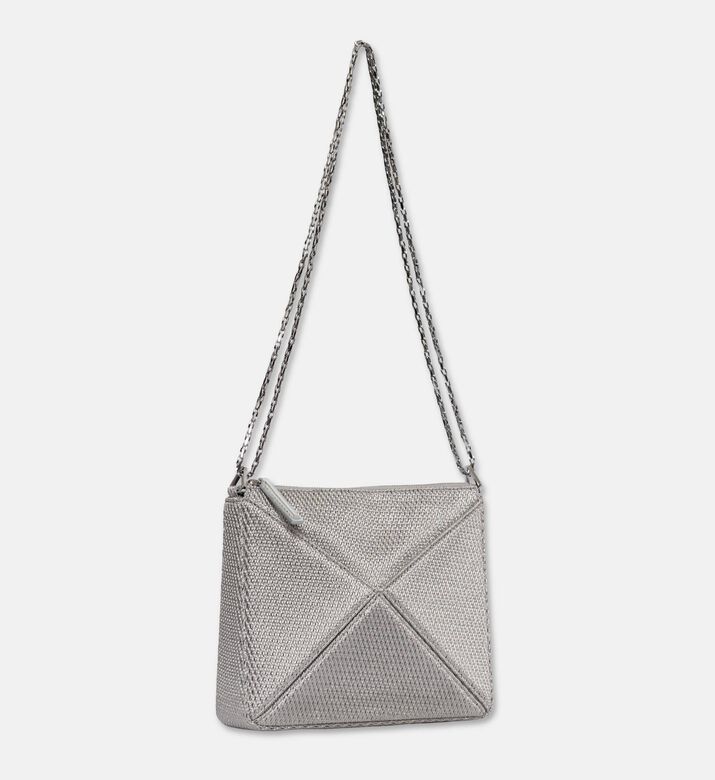Mlouye Flex Suede Top Handle Mini Bag, Silver, Packshot View