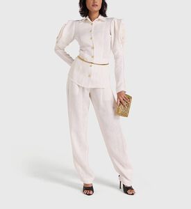 جاكيت قميص تيلدا بأكمام درابيه كتان