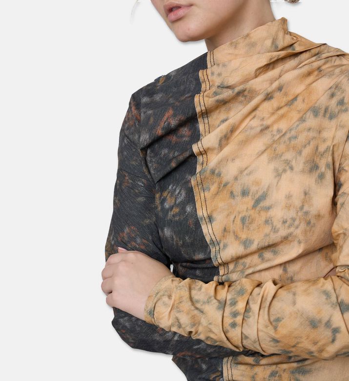 Ganni All-over Floral-print Long-sleeve Top, Model View