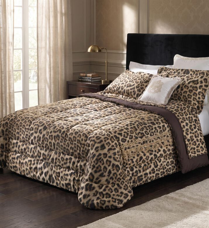 Philipp Plein Leopard Pattern Bed Set, Dark-gold, 240x220-cm, Packshot View