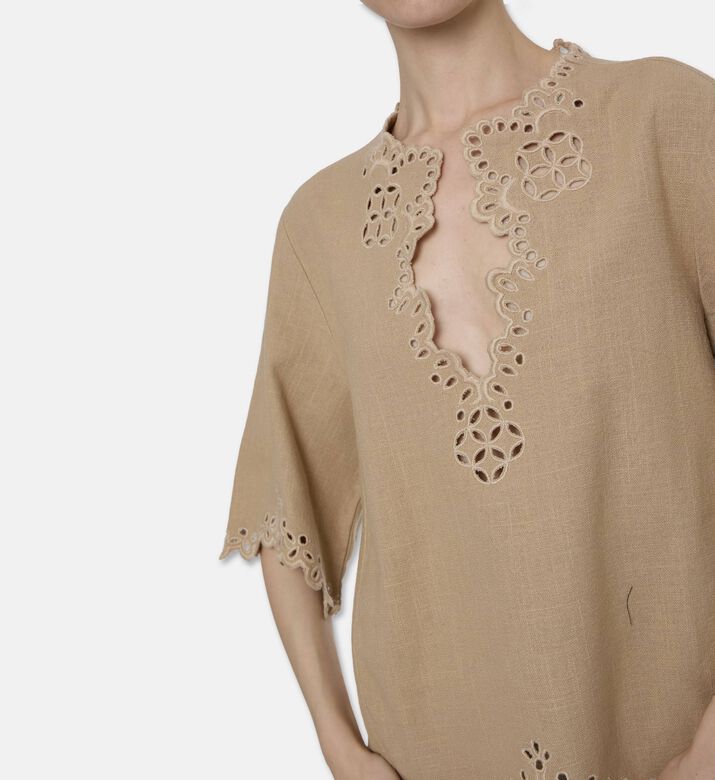 Isabel Marant Eyelet Embroidered Boxy Top, Model View