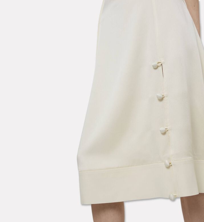 Jil Sander Enverse Satin A-line Midi Skirt, Model View