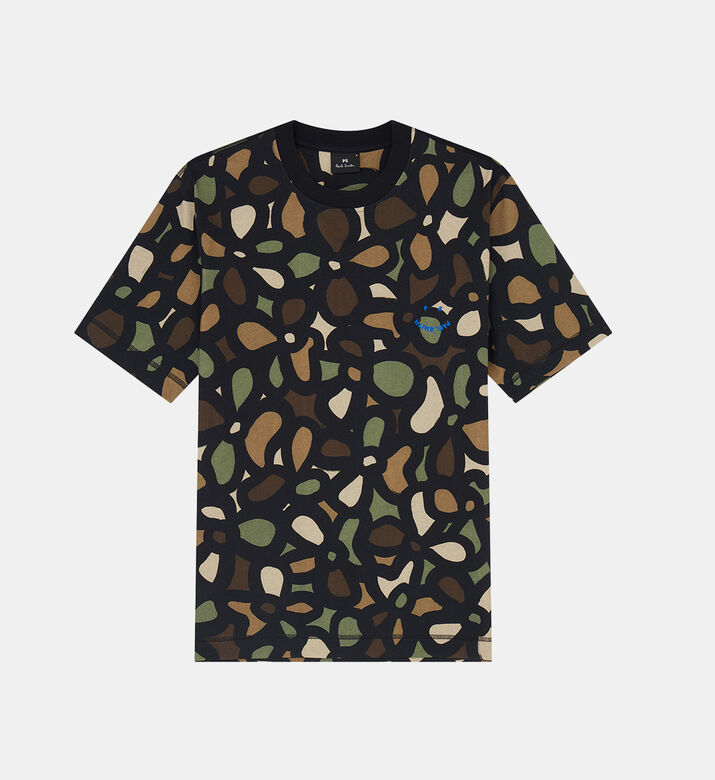 Monochrome Happy Floral Reversible T-shirt
