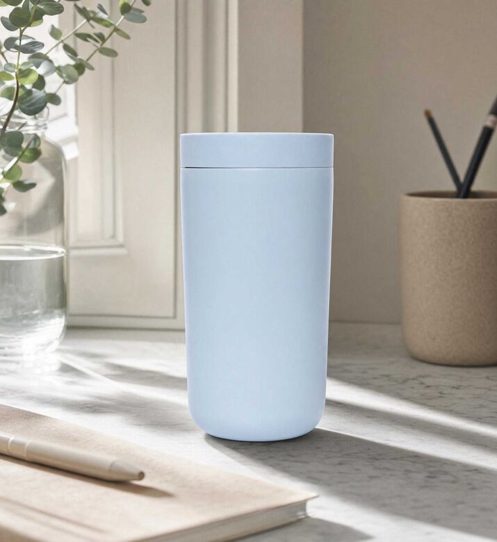 Stelton To-go Click Thermo Cup, Light-grey, 200-ml, Model View
