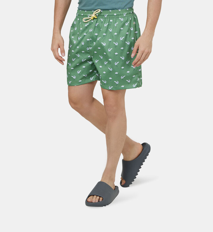 سروال سباحة لوكا بطبعة أوراق شجر