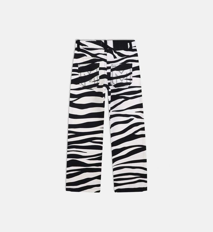 Zebra-print Straight-leg Pants