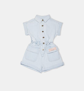 جمبسوت دنيم قطن بلون باهت للبنات