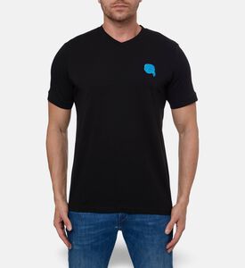 Karl Lagerfeld Jersey Cotton Embroidered Chest Emblem T-shirt, Model View