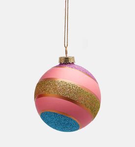 Edg Christmas Multi-patterned Hanging Ball, Blue, Packshot View