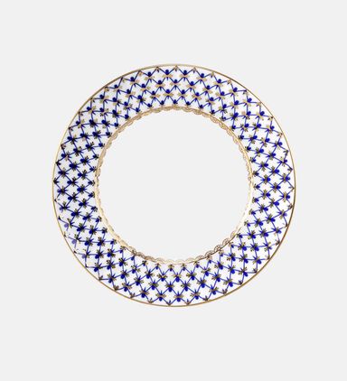 Cobalt Net Bone China Wave Plate