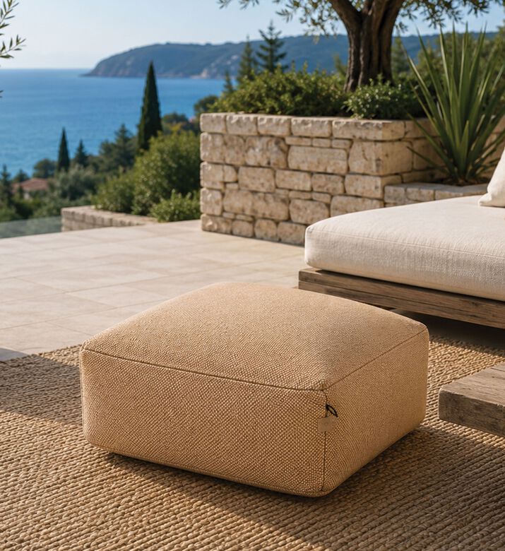 Home Deco and More Nirvana Multipurpose Outdoor Pouf, Orange, Packshot View