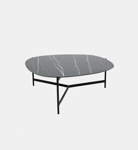 PR-Living & Muundo Pebbles Italian Ceramic Coffee Table, Black, 100-cm, Packshot View