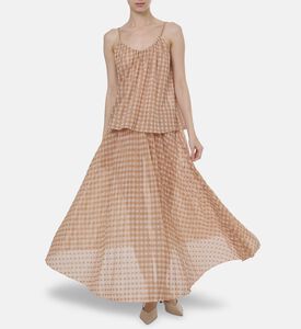 Forte-Forte Elastic Waistband Pleated Skirt, Model View