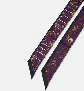 The Zeituna The Nest Gold Logo-detail Rectangular Silk Scarf, Packshot View