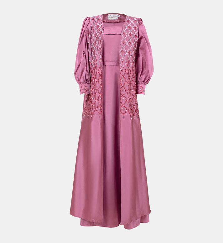 Rhinestone Tulle Satin Dress