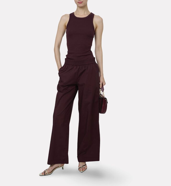 Samsoe Wide-leg Elasticated Trousers, Model View