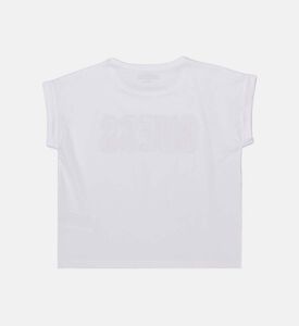 تيشيرت بياقة دائرية مزين بترتر