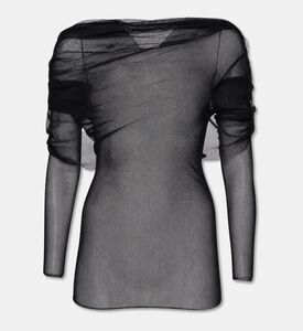 Christopher Esber Sheer Mesh Long-sleeve Top, Black, 10, Packshot View