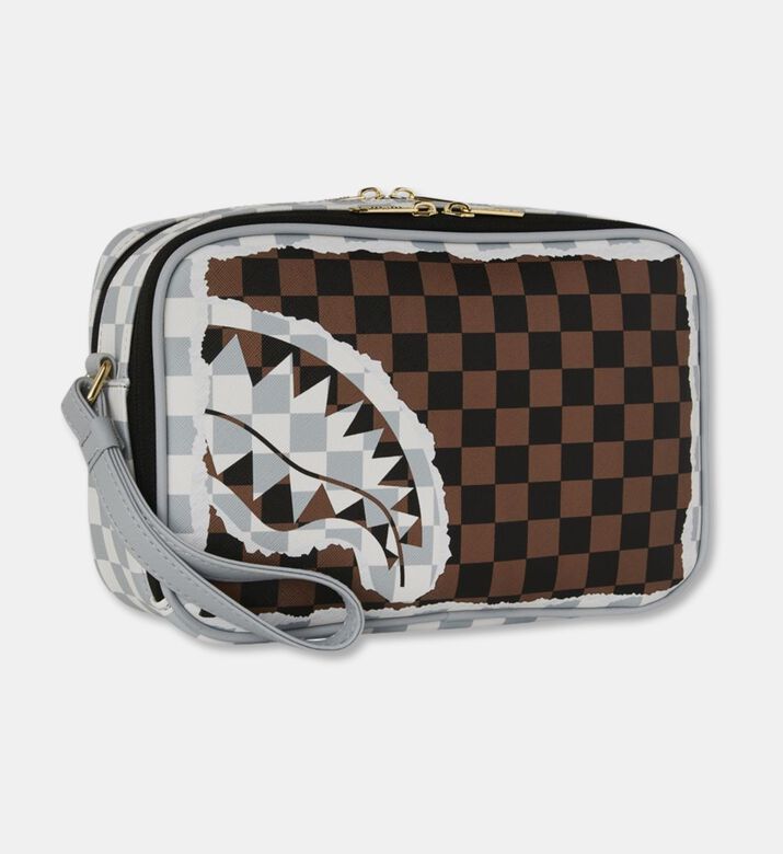 Sprayground Tear Check Pattern Toiletry Bag, Packshot View