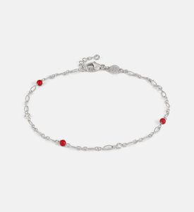 خلخال بحجر المرجان والزركونيا المكعب