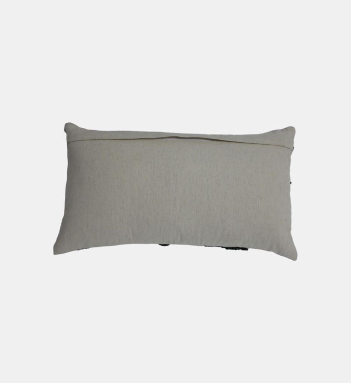 Home Deco and More Janice Embroidered Cushion, Black, 30x50x30-cm, Packshot View