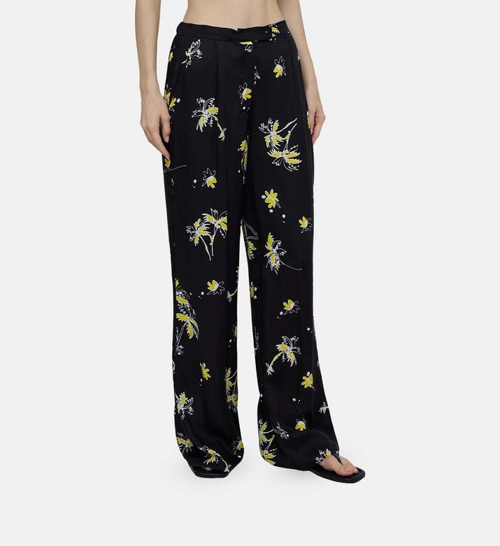 Twill Printed Palazzo Trousers