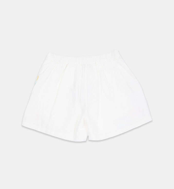 Linen Floral-embroidery Shorts
