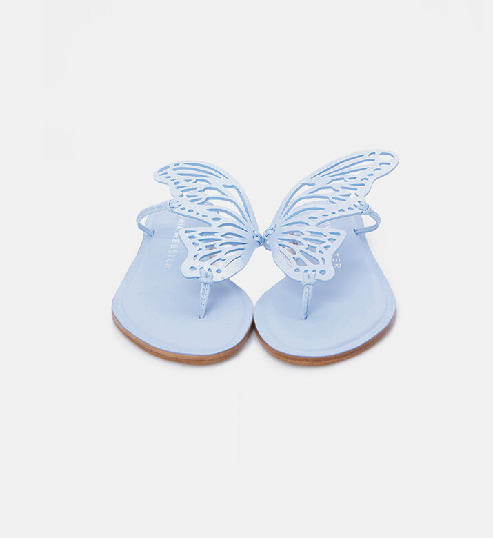 حذاء تالولا جلدي مسطح مفتوح من الخلف