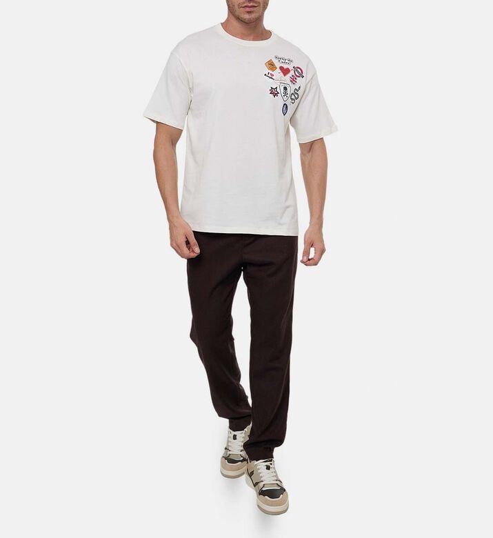 The Kooples Embroidered Patches Oversized T-shirt, Model View The Kooples Embroidered Patches Oversized T-shirt, Model View