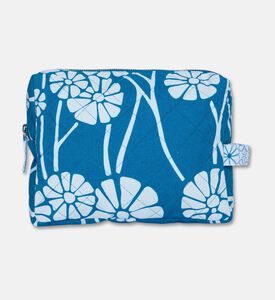 Karma on the Rocks Kiku Blue Medium Makeup Pouch, Packshot View